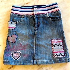 Echo Red Jean Skirt